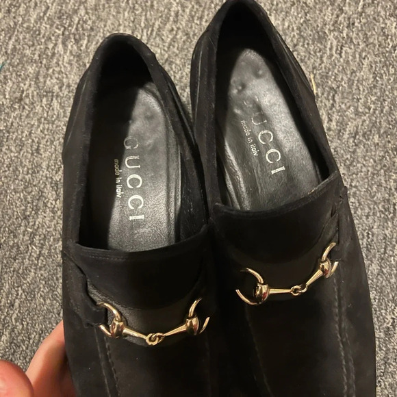 Gucci Black Suede Horse-bit Loafers, size 9 - Picture 3 of 10